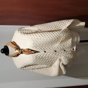 Gorgeous Gaeltarra Green Irish Knit Cardigan - M/L, excellent condition!